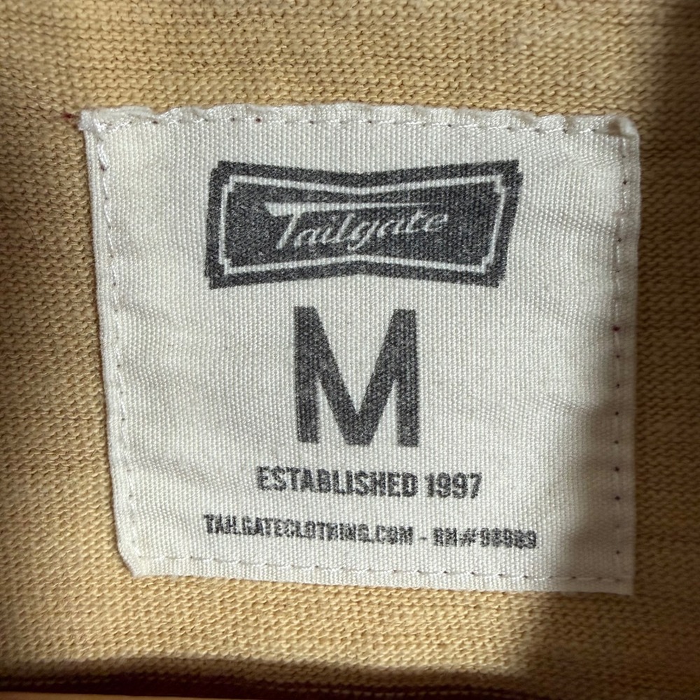 Tailgate Rugby Shirt Yellow Burgundy Striped Preppy Collegiate Heritage Polo M - Picture 10 of 15